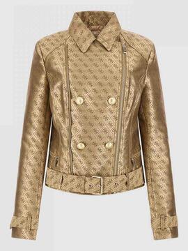 CHAQUETA OLIVIA MOTO SLIM FIT JACQUARD 4G BEIGE