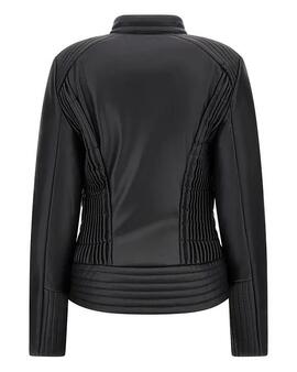 CHAQUETA DE ECOPIEL LEA CORSET SLIM FIT NEGRA