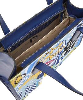 BOLSO DE MANO SILVANA 2 COMPARTMENTOS POP ART ESTAMPADO
