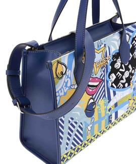 BOLSO DE MANO SILVANA 2 COMPARTMENTOS POP ART ESTAMPADO