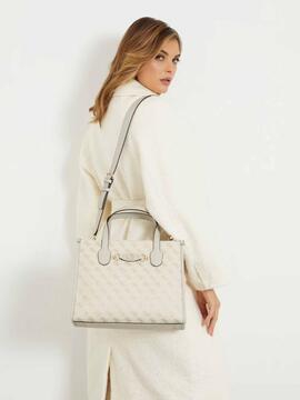 BOLSO DE MANO IZZY LOGOTIPO 4G BEIGE Y DORADO