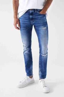 PANTALÓN VAQUERO SKINNY FIT LOW RISE PREMIUM DESTROYED