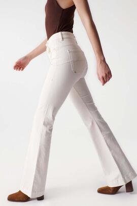 PANTALÓN VAQUERO FAITH FLARE PUSH IN EN DENIM BLANCO