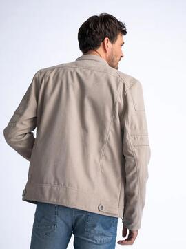 CHAQUETA DE ECOPIEL BIKER JACKET AQUAROAM SAND DUST