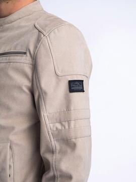 CHAQUETA DE ECOPIEL BIKER JACKET AQUAROAM SAND DUST