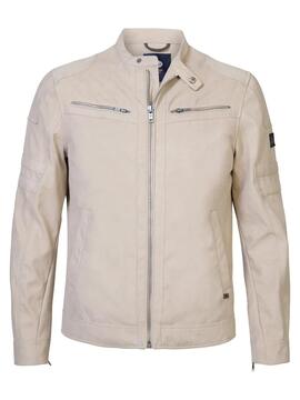 CHAQUETA DE ECOPIEL BIKER JACKET AQUAROAM SAND DUST