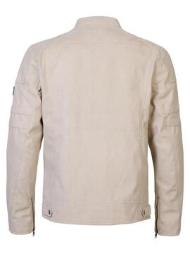 CHAQUETA DE ECOPIEL BIKER JACKET AQUAROAM SAND DUST