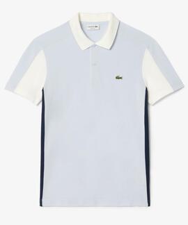 POLO DE PIQUÉ DE ALGODÓN REGULAR FIT COLOR BLOCK CELESTE