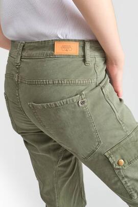 PANTALÓN BOLSO CARGO 7/8 MID RISE SLIM RIVERA VERDE CAQUI