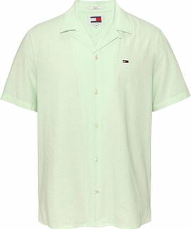 CAMISA LINEN BLEND CAMP REGULAR FIT VERDE