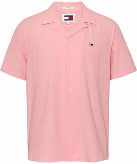 CAMISA LINEN BLEND CAMP REGULAR FIT ROSA