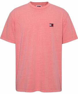 CAMISETA WASHED BADGE REGULAR FIT ROSA