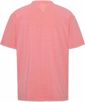 CAMISETA WASHED BADGE REGULAR FIT ROSA