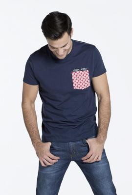 CAMISETA H BOLSILLO LISO AZUL MARINO