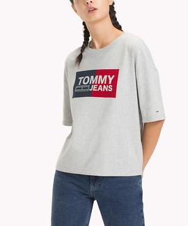 TJW BOX LOGO TEE CROPPED FIT LT GREY HTR