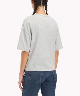 TJW BOX LOGO TEE CROPPED FIT LT GREY HTR