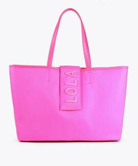 BOLSO SHOPPER NYLON FLUOR FUCSIA