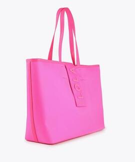 BOLSO SHOPPER NYLON FLUOR FUCSIA