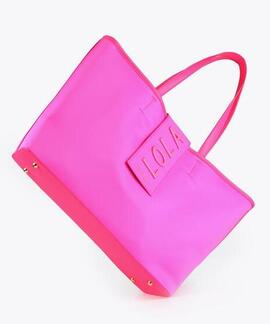 BOLSO SHOPPER NYLON FLUOR FUCSIA