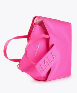 BOLSO SHOPPER NYLON FLUOR FUCSIA