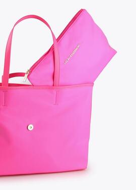 BOLSO SHOPPER NYLON FLUOR FUCSIA