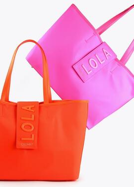 BOLSO SHOPPER NYLON FLUOR FUCSIA