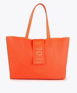 BOLSO SHOPPER NYLON FLUOR NARANJA