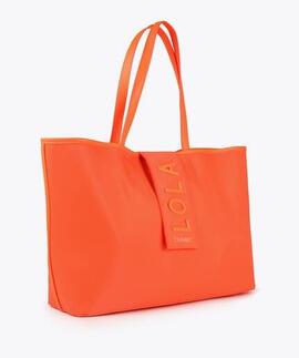 BOLSO SHOPPER NYLON FLUOR NARANJA