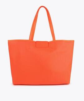 BOLSO SHOPPER NYLON FLUOR NARANJA