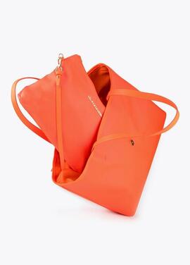 BOLSO SHOPPER NYLON FLUOR NARANJA