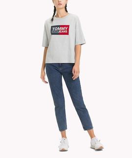 TJW BOX LOGO TEE CROPPED FIT LT GREY HTR