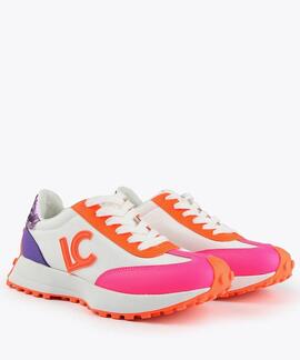 SNEAKERS SUELA DEPORTIVA BLANCOS CON ECOPIEL MULTICOLOR