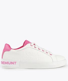 SNEAKERS SUELA DEPORTIVA BLANCOS CON DETALLES FUCSIAS