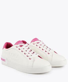 SNEAKERS SUELA DEPORTIVA BLANCOS CON DETALLES FUCSIAS