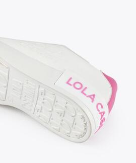 SNEAKERS SUELA DEPORTIVA BLANCOS CON DETALLES FUCSIAS