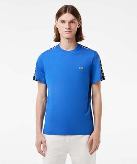 CAMISETA LACOSTE REGULAR FIT AZUL CON CINTA DEPO