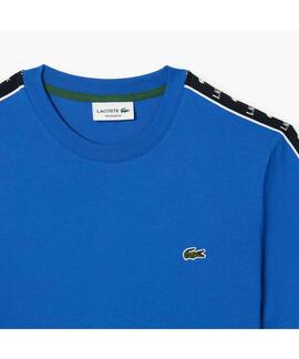 CAMISETA LACOSTE REGULAR FIT AZUL CON CINTA DEPO