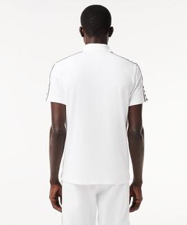 POLO LACOSTE REGULAR FIT BLANCO CON CINTA DEPORTIVA