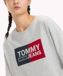 TJW BOX LOGO TEE CROPPED FIT LT GREY HTR