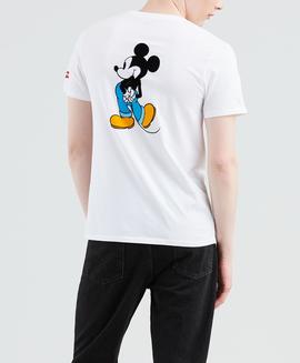 GRAPHIC SETIN NECK 2 MICKEY FRONT BACK WHITE