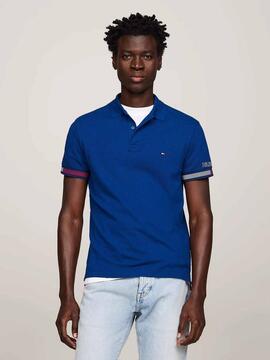 POLO FLAG CUFF SLIM FIT AZUL ROYAL