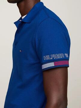 POLO FLAG CUFF SLIM FIT AZUL ROYAL