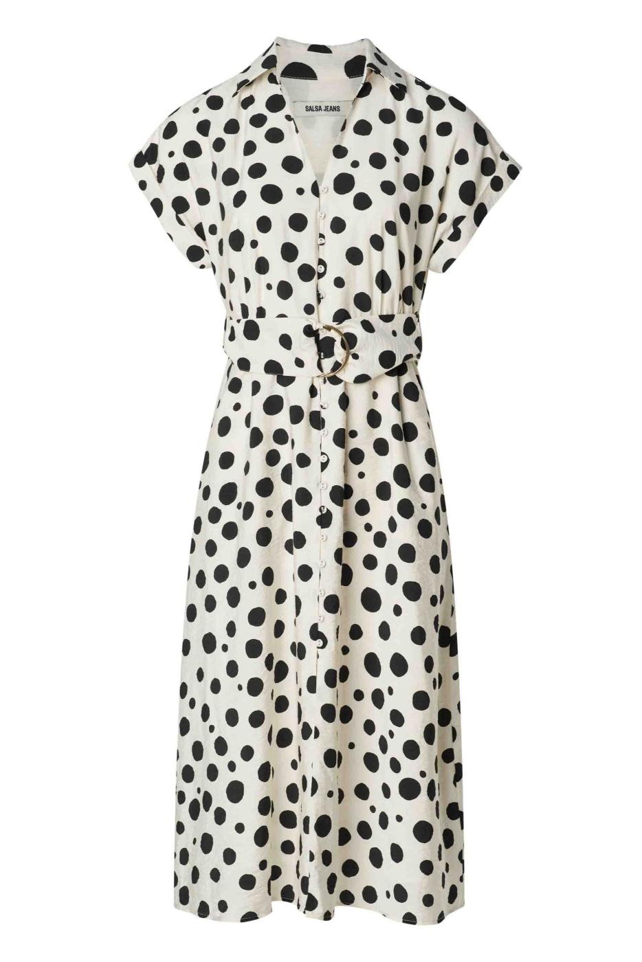 Vestido Camisero Formula Joven Vestido Lunares Vestido Midi