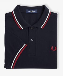 POLO TWIN TIPPED M3600 T55 NAVY / SNOW WHITE / BURNT RED