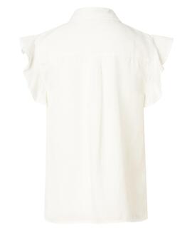 BLUSA BLANCA REGULAR FIT CON VOLANTES