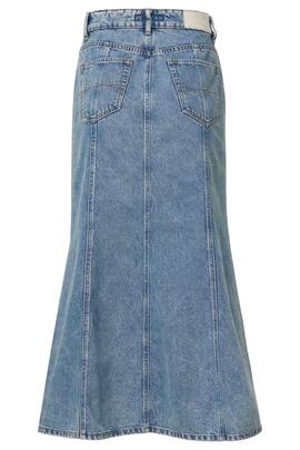 FALDA VAQUERA MIDI SLIM FIT EN DENIM LYOCELL AZUL