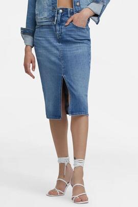 FALDA VAQUERA MIDI 90'S MOM SKIRT 49LB DENIM AZUL