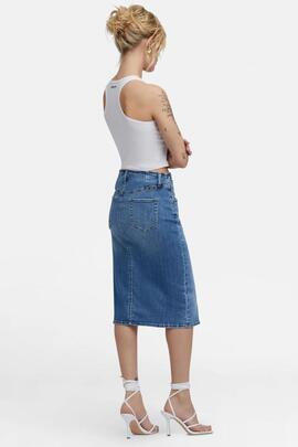 FALDA VAQUERA MIDI 90'S MOM SKIRT 49LB DENIM AZUL