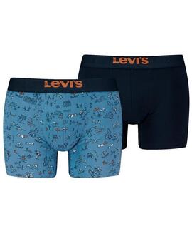 BOXER LEVI'S® MEN BEACH GO AOP BOXER BRIEF BLUE COMBO