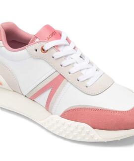 ZAPATILLAS LACOSTE L-SPIN DELUXE BLANCO, BEIGE Y ROSA